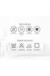 Sulu Boya Yılbaşı Konsept Evler ve Ağaçlar Manzara Desenli Nakış Kenar Kumaş Kokteyl Peçetesi 1 Adet